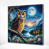 Diamond Painting Uil in de Nacht