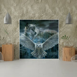 Diamond Painting Uil met Wolf