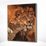 Diamond Painting Verliefde Leeuwen