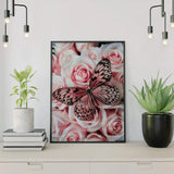 Diamond Painting Vlinder met Bloemen