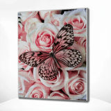 Diamond Painting Vlinder met Bloemen