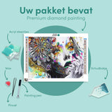 Diamond Painting Vrouw met Bloem