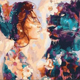 Diamond Painting Vrouw met Luipaard