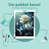Diamond Painting Witte Bloemen