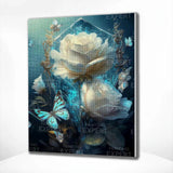 Diamond Painting Witte Bloemen