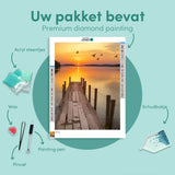 Diamond Painting Zonsondergang Beekje