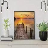 Diamond Painting Zonsondergang Beekje