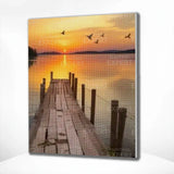 Diamond Painting Zonsondergang Beekje