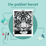 Diamond Painting Zwart-Wit Tijger