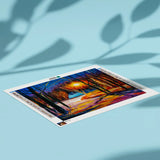 Diamond Painting Bos Zonsondergang