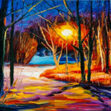 Diamond Painting Bos Zonsondergang