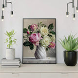 Schilderen op nummer Rozen in Witte Vaas