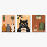 Gezellig kattencafé - Schilderen op Nummer Mini Set van 3