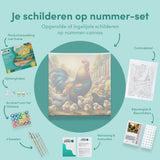 Schilderen op Nummer Haan, Kippen en Kuikens op de Boerderij