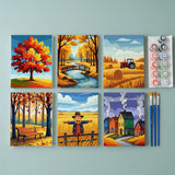 Herfstgloed-serie - Schilderen op Nummer Mini Set van 6