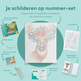 Schilderen op nummer Hert met Bloemen Gewei