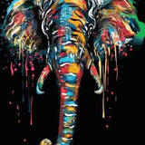 Schilderen op nummer Zwarte Olifant met Kleuren