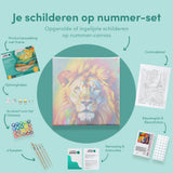 Schilderen op Nummer Indrukwekkende Kleurrijke Leeuw
