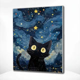Diamond Painting Kat in de Nacht