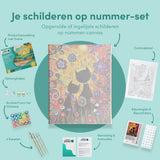 Schilderen op Nummer Katten en Bloemetjes