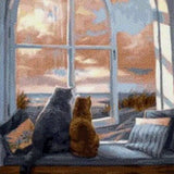 Diamond Painting Katten voor het Raam