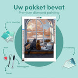 Diamond Painting Katten voor het Raam