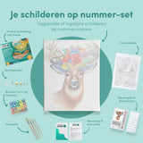 Schilderen op nummer Hert met Bloemen Gewei
