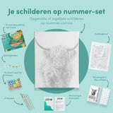 Schilderen op Nummer Schotse Hooglander in Zwart-Wit
