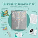 Schilderen op nummer Zwarte Olifant met Kleuren