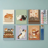 Knusse Kitty-hoek - Schilderen op Nummer Mini Set van 6