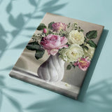 Schilderen op nummer Rozen in Witte Vaas