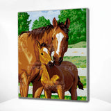 Schilderen op nummer Paard en Veulen