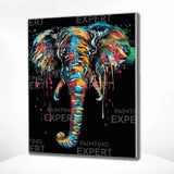 Schilderen op nummer Zwarte Olifant met Kleuren