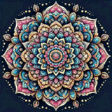 Diamond Painting Mandala Roze/Blauw/Geel