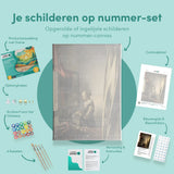 Schilderen op Nummer Meisje dat een brief leest bij een open raam
