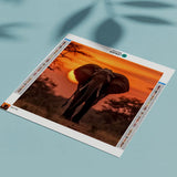 Diamond Painting Olifant Zonsondergang
