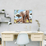 Schilderen op Nummer Olifant en Giraffe