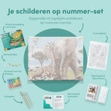 Schilderen op Nummer Olifant en Giraffe