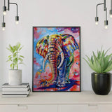 Schilderen op nummer Olifant met Vrolijke Kleuren