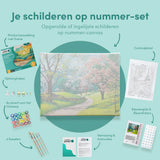 Schilderen op nummer Park met Roze Bomen