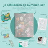 Schilderen op nummer Portret Bloemen in Blauwe Vaas