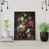 Diamond Painting Portret Bloemen in een Blauwe Vaas