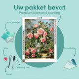 Diamond Painting Roze Rozen Boeket