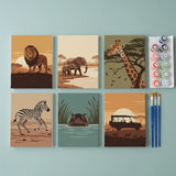 Safari Avontuur - Schilderen op Nummer Mini Set van 6