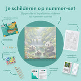 Schilderen op Nummer Schattige Panda’s bij het Meer