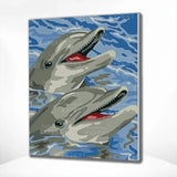 Schilderen op nummer Blije Dolfijnen