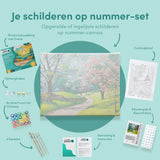 Schilderen op nummer Park met Roze Bomen