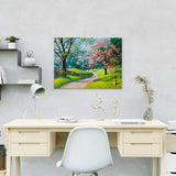 Schilderen op nummer Park met Roze Bomen