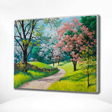 Schilderen op nummer Park met Roze Bomen