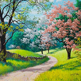 Schilderen op nummer Park met Roze Bomen